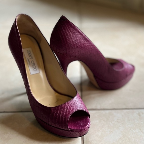 Jimmy Choo matte snakeskin platform heels - Picture 4 of 7